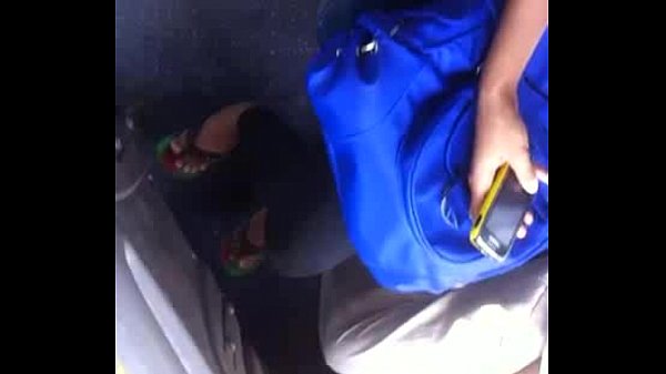 Indian babe Bigtits show in a public bus
